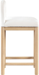 Conrad - Velvet Counter Stool With Natural Legs