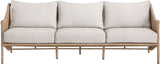 Coastline - Olefin Water Resistant Fabric And Wicker Outdoor Patio Sofa - Beige