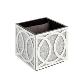 Noralie - 24" Ottoman With Storage - Mirrored & Faux Diamonds