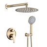 Wall Mounted Shower Set With High Pressure 10" Rain Shower Head And 5 Function Handheld Shower Head