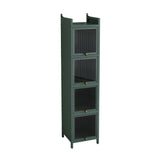 Glass Door Cabinet With Tier Storage