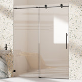Frameless, Single Sliding Soft Close Shower Doors, 5/16" Sgcc Tempered Glass