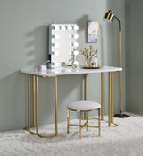 Estie - Vanity Desk Same 93102) - White & Gold