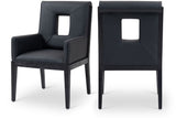 Gwendolyn - Faux Leather Dining Arm Chair With Black Frame