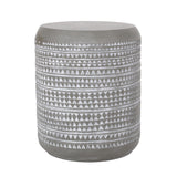 Outdoor Side Table With Cylindrical Shape - White