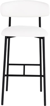 Lupita - Vegan Leather Upholstered Bar Stool With Matte Black Frame (Set of 2)