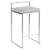 Fuji - 26" Stackable Counter Stool - Brushed Stainless Steel