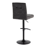 Hannah - Adjustable Barstool With Rounded T Footrest (Set of 2) - Black Metal