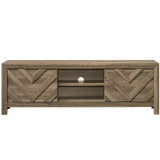 Chevron Patterned Living Room TV Stand - Light Brown