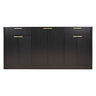 Large Fluted Buffet Sideboard, Wine Bar Storage Cabinet With 6 Doors & 2 Drawers