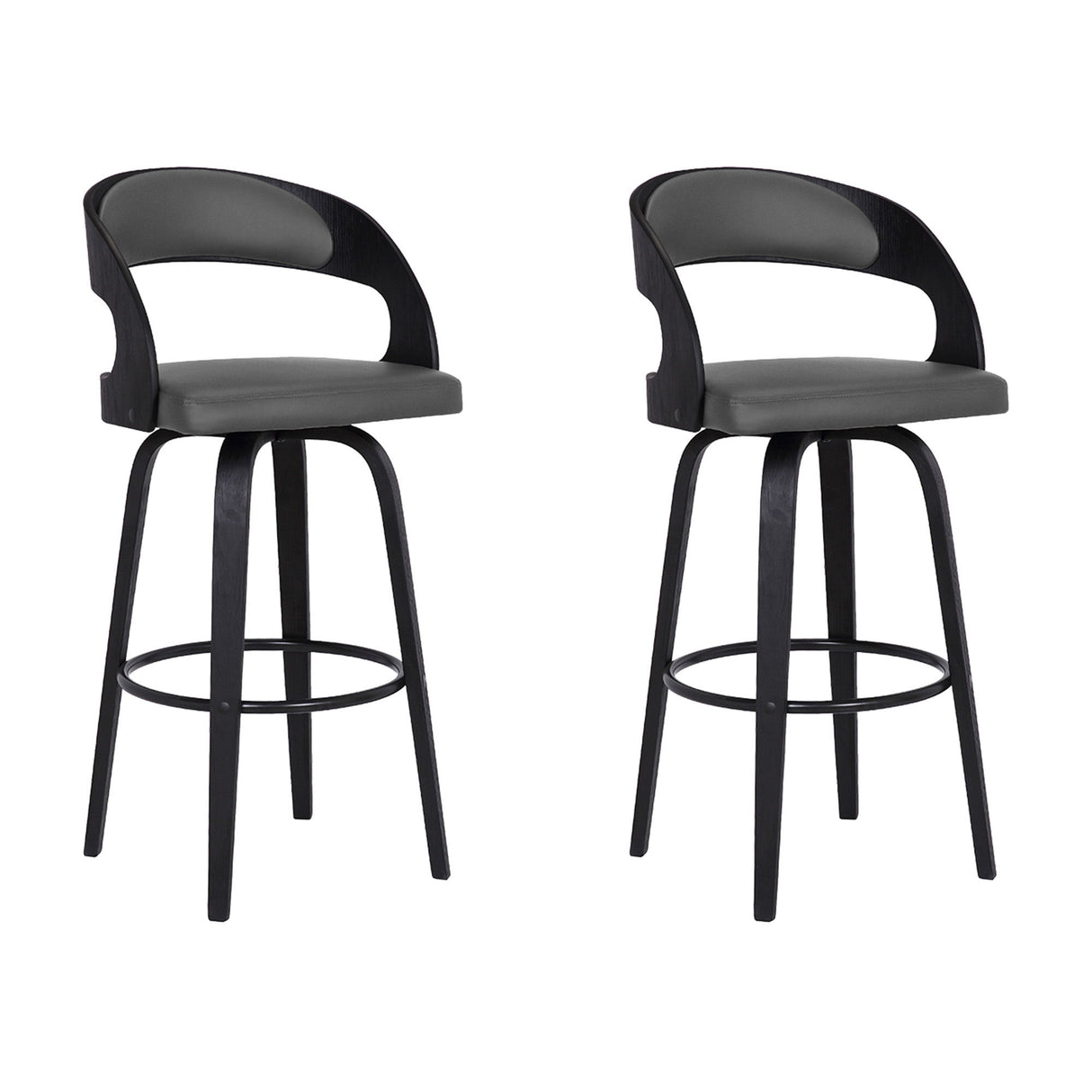 Shelly - 30" Bar Height Swivel Bar Stool With Black Frame