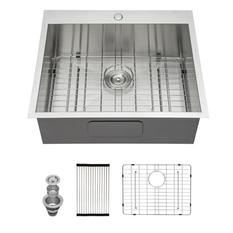 Stainless Steel Drop In Kitchen Sink, Topmount