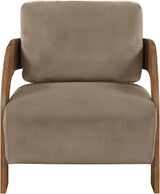 Cedra - Velvet Performance Fabric Upholstered Accent Chair - Brown Frame