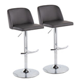 Toriano - Contemporary Adjustable Barstool With Swivel & Rounded T Footrest (Set of 2)