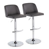 Toriano - Contemporary Adjustable Barstool With Swivel & Rounded T Footrest (Set of 2)