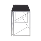 Folia - Contemporary Desk - Silver Metal And Black Wood