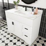 Bathroom Vanity Set, Fluted Cabinet, Soft Close Doors & Drawers - White