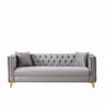 3 Seater Deep Seat Sofa, Sofa With Button Nailhead, Square Arm