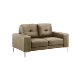 Faelin - Leather Loveseat With Tufted Back