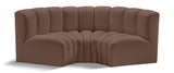 Arc - Faux Leather 3 Piece Modular U-Shaped Sofa