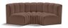 Arc - Faux Leather 3 Piece Modular U-Shaped Sofa