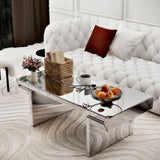 American Vintage Industrial Coffee Table, Double Tier Design