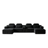 U-Shaped Sectional Sofa With Chaise Lounge And Cup Holders