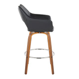 Mustang - Fixed-Height XL Barstool (Set of 2) - Walnut Wood