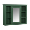 Wall Mounted Medicine Cabinet With Mirror, Storage Cabinet Featuring 6 Open Shelves And Adjustable Interior