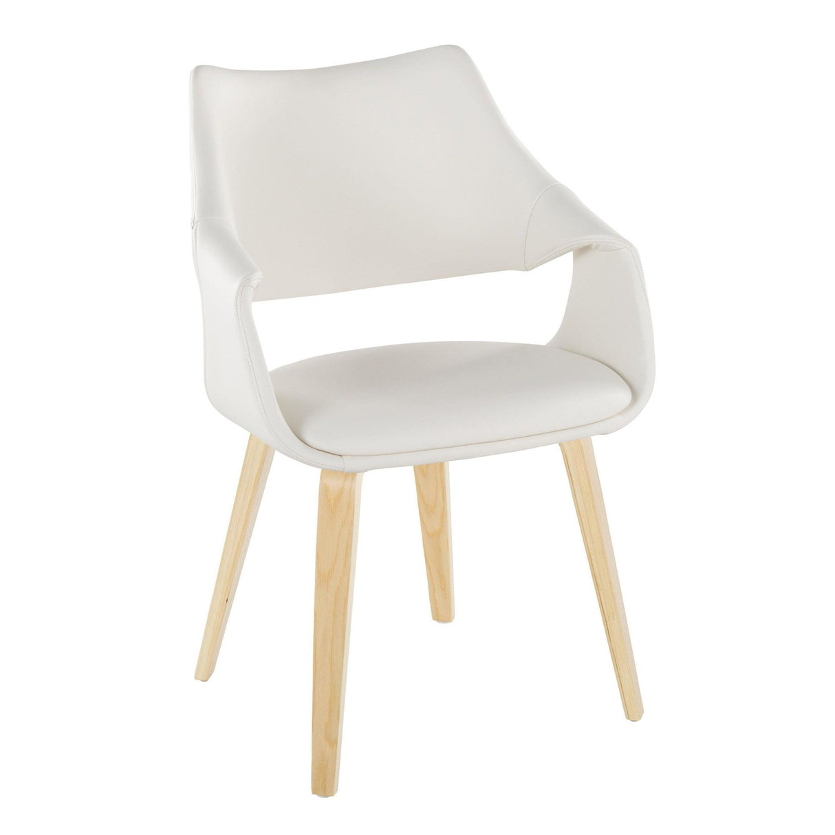 Curvo - High Back Upholstered Chair (Set of 2) - Natural Wood Legs