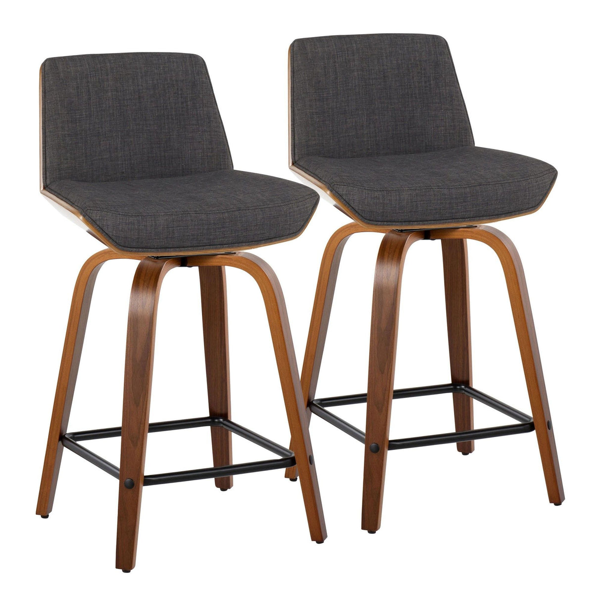 Corazza - 24" Fixed-Height Counter Stool (Set of 2) - Charcoal