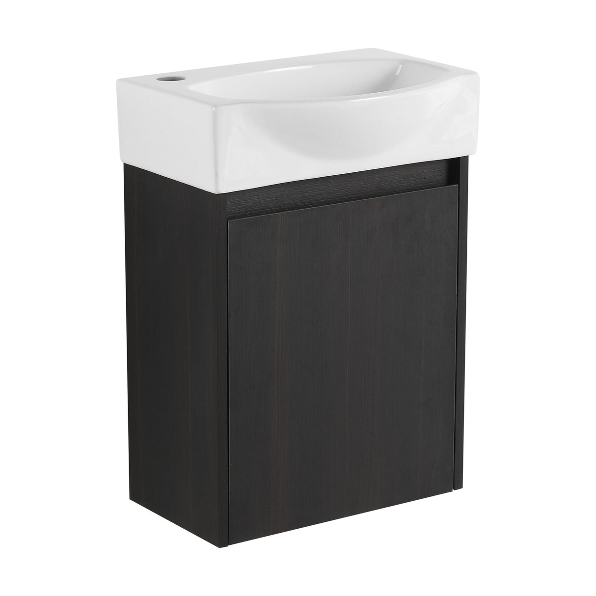 Modern Bathroom Vanity With Ceramic Basin, Wall Mounted Floating Sink Combo, Storage Cabinet