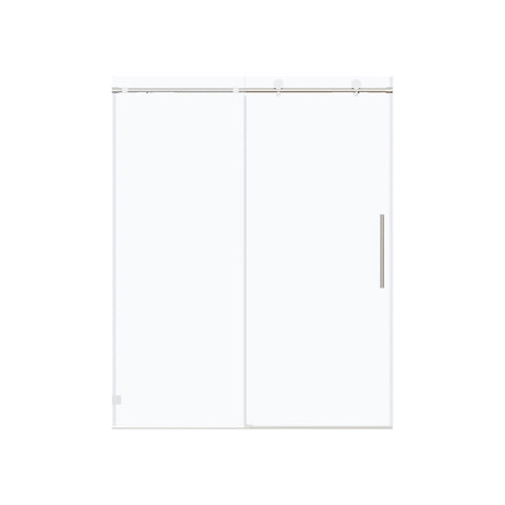 Frameless Single Sliding Soft Close Shower Doors, 5/16" Sgcc Tempered Glass