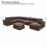 Sectional, Large Arms, Toss Pillows Included