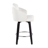 Dahlia - Contemporary Counter Stool With Velvet Seat (Set of 2) - Black Wood