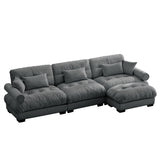 Super Comfort Oversized Modular Sectional Sofa With Movable Ottoman