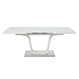 Kamaile - Dining Table With Leaf - White High Gloss