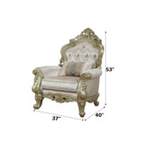 Gorsedd - Chair With Pillow - Fabric & Golden Ivory