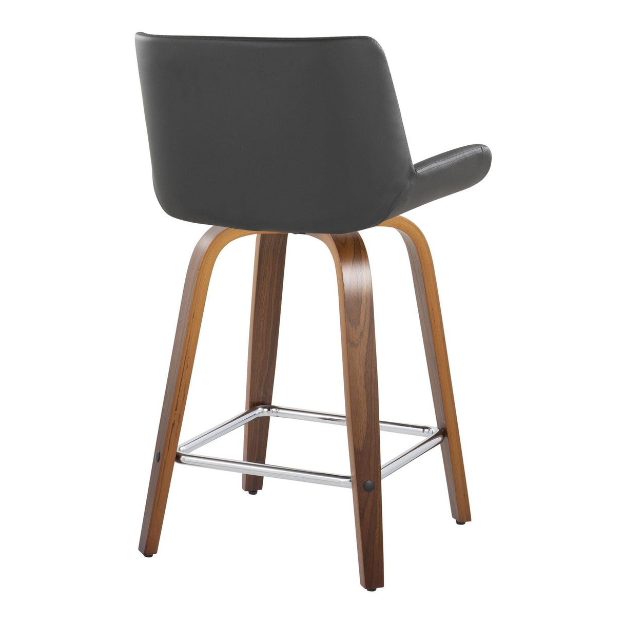 Santi - 24" Fixed-Height Counter Stool With Swivel - Walnut Wood (Set of 2)