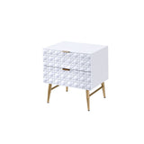 Maisey II - Nightstand - White & Gold
