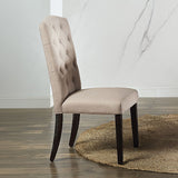 Gerardo - Side Chair Set of 2) - Beige Linen & Weathered Espresso