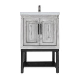 Modern Freestanding Bathroom Vanity With Ceramic Sink, Hot And Cold Faucet, Storage Cabinet & Open Shelf