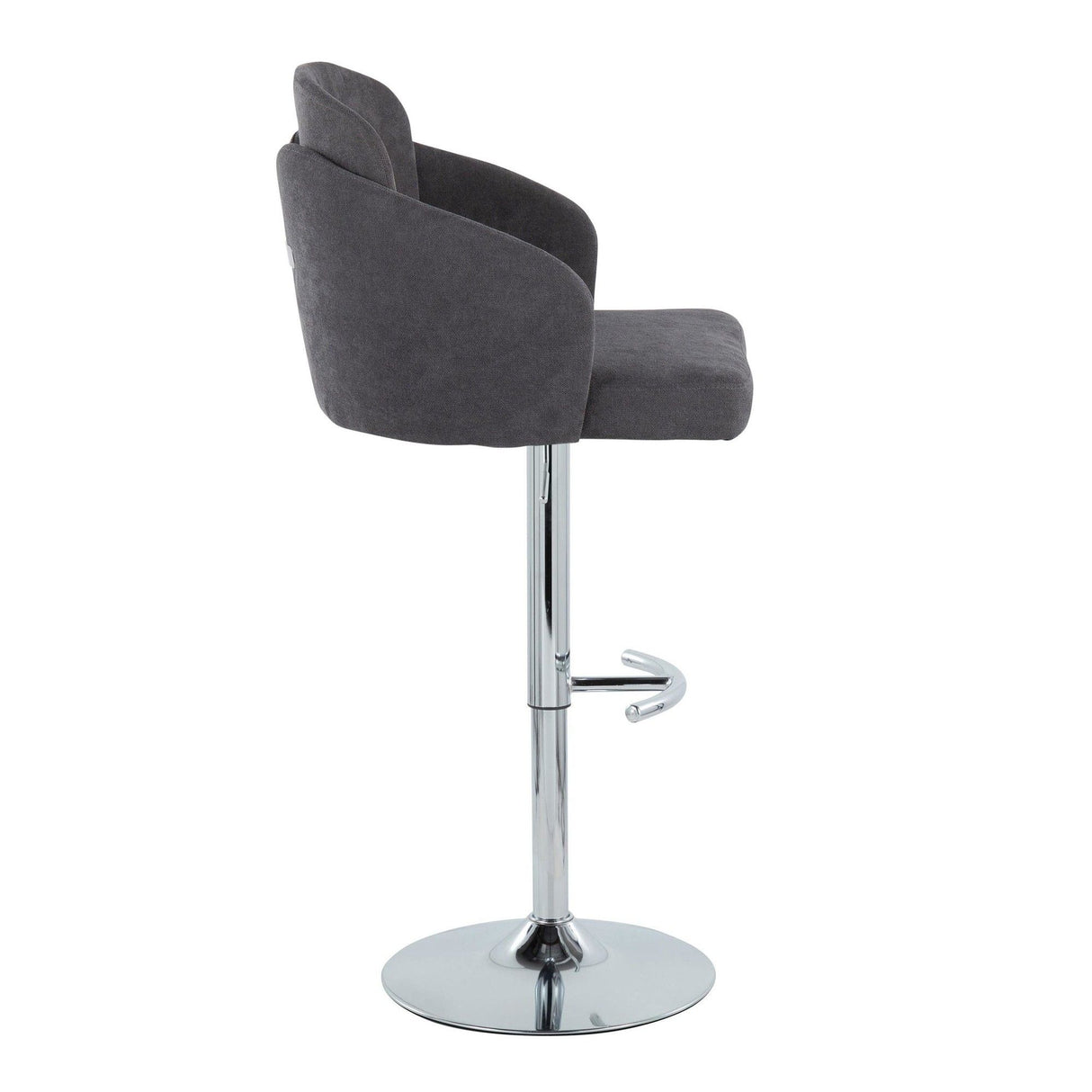Dahlia - Contemporary Adjustable Barstool (Set of 2) - Chrome Metal Frame