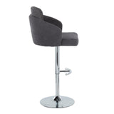 Dahlia - Contemporary Adjustable Barstool (Set of 2) - Chrome Metal Frame