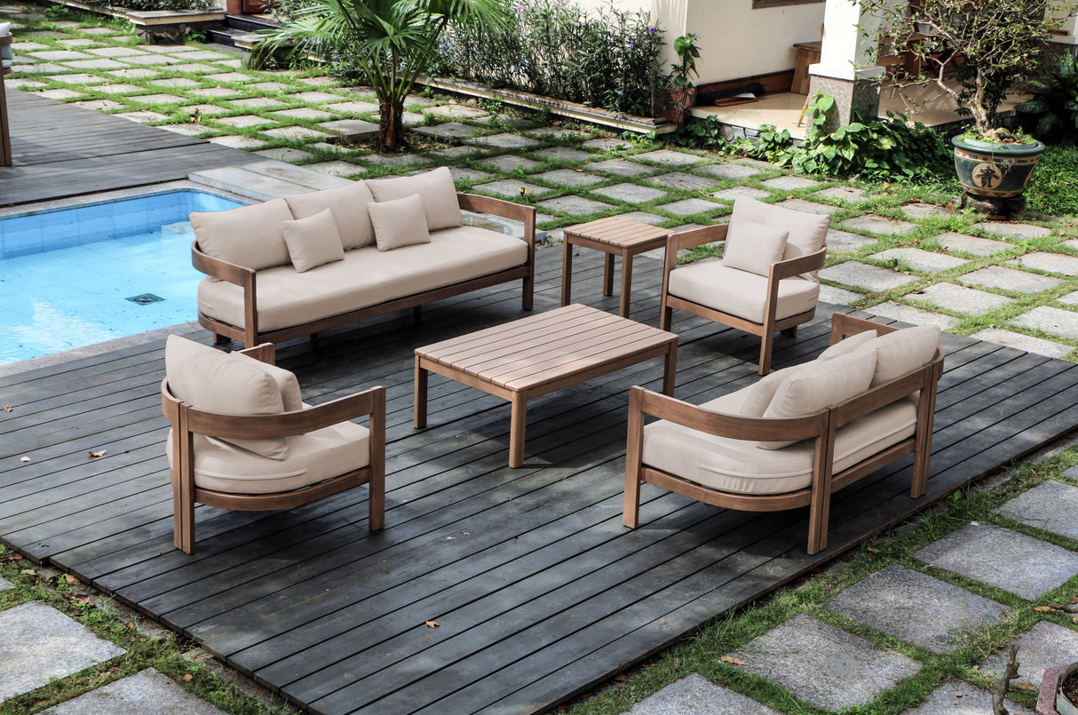 Newport - Water Resistant Fabric 86.75" Upholstered Outdoor Patio Sofa