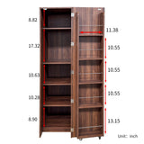 Freestanding Buffet Cupboards Sideboard With Doors & Shelves, Kitchen Pantry Storage Cabinet - Walnut
