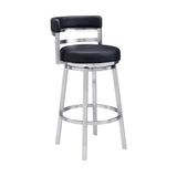 Titana - Swivel Faux Leather And Brushed Stainless Steel Bar Stool