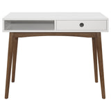1 Drawer Writing Desk, Compact Size For Home Office - White