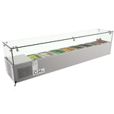 71 in. Eight Pan Refrigerated Countertop Condiment Prep Station - SCDC-8T