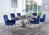 Cambrie - Side Chair (Set of 2) - Blue Velvet & Mirrored Silver